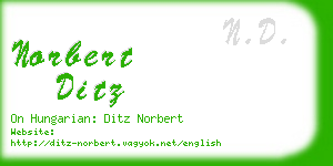 norbert ditz business card